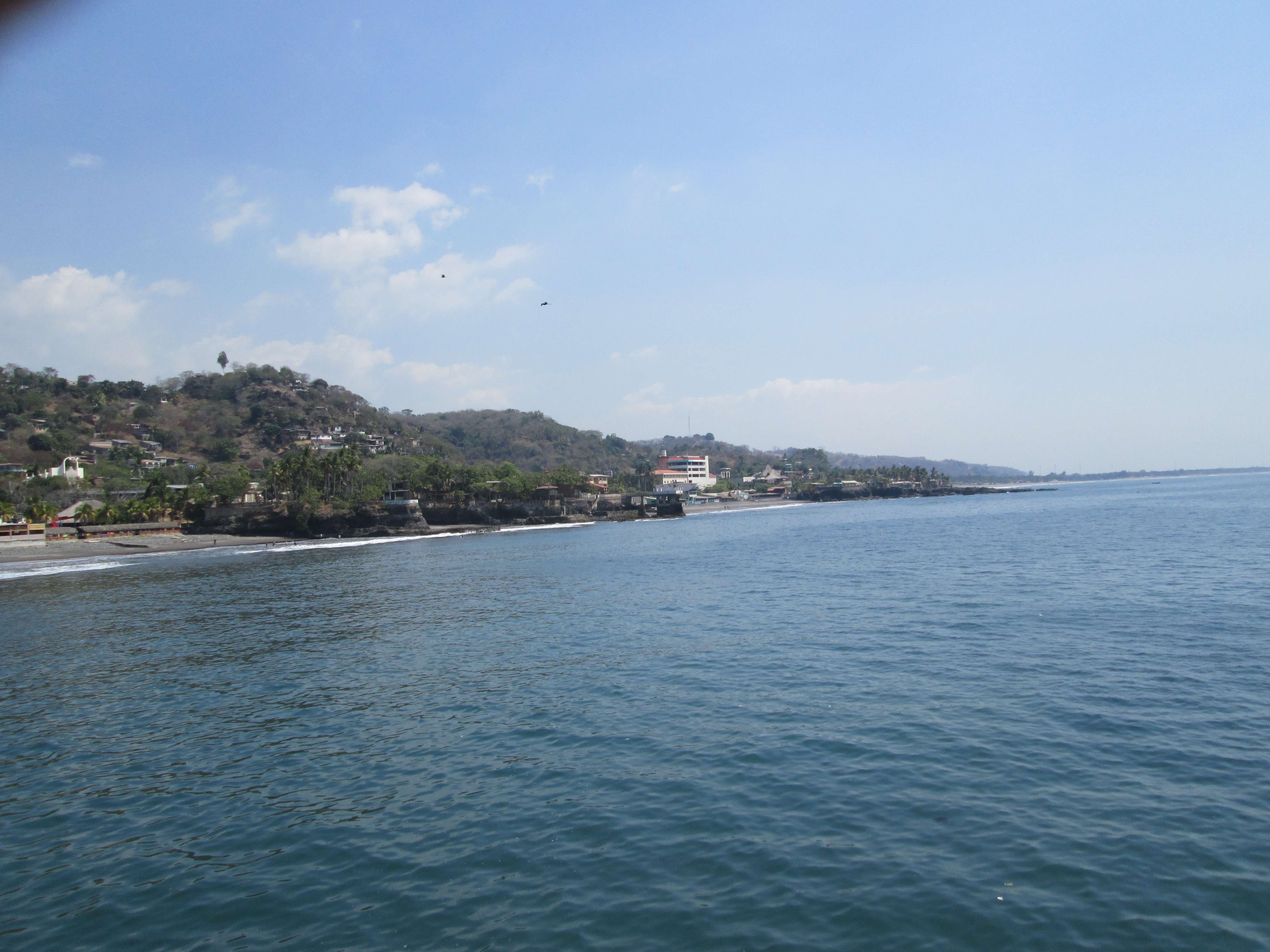 A view of the shore from the pier