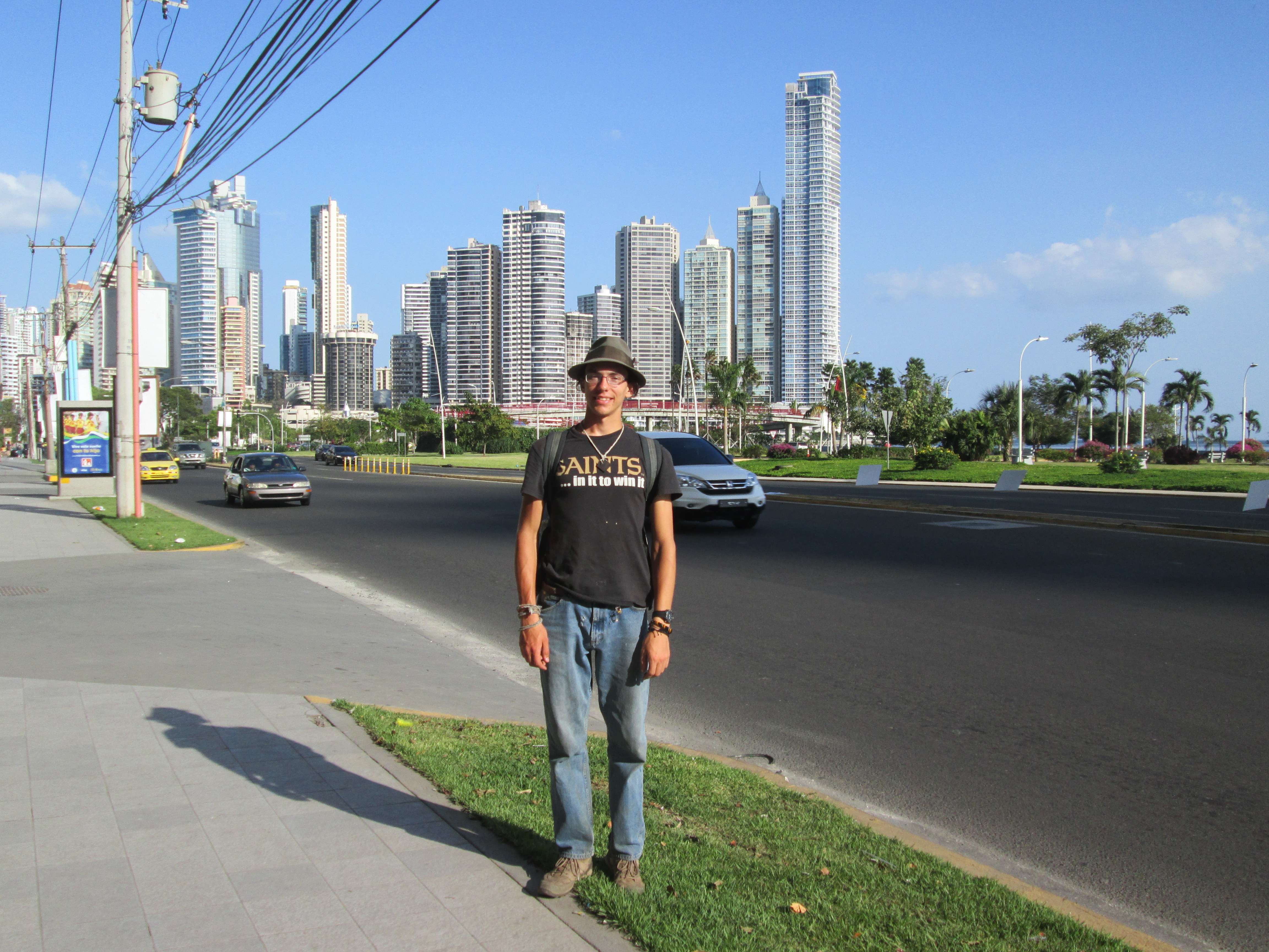 Me in front of the Panama City skyline