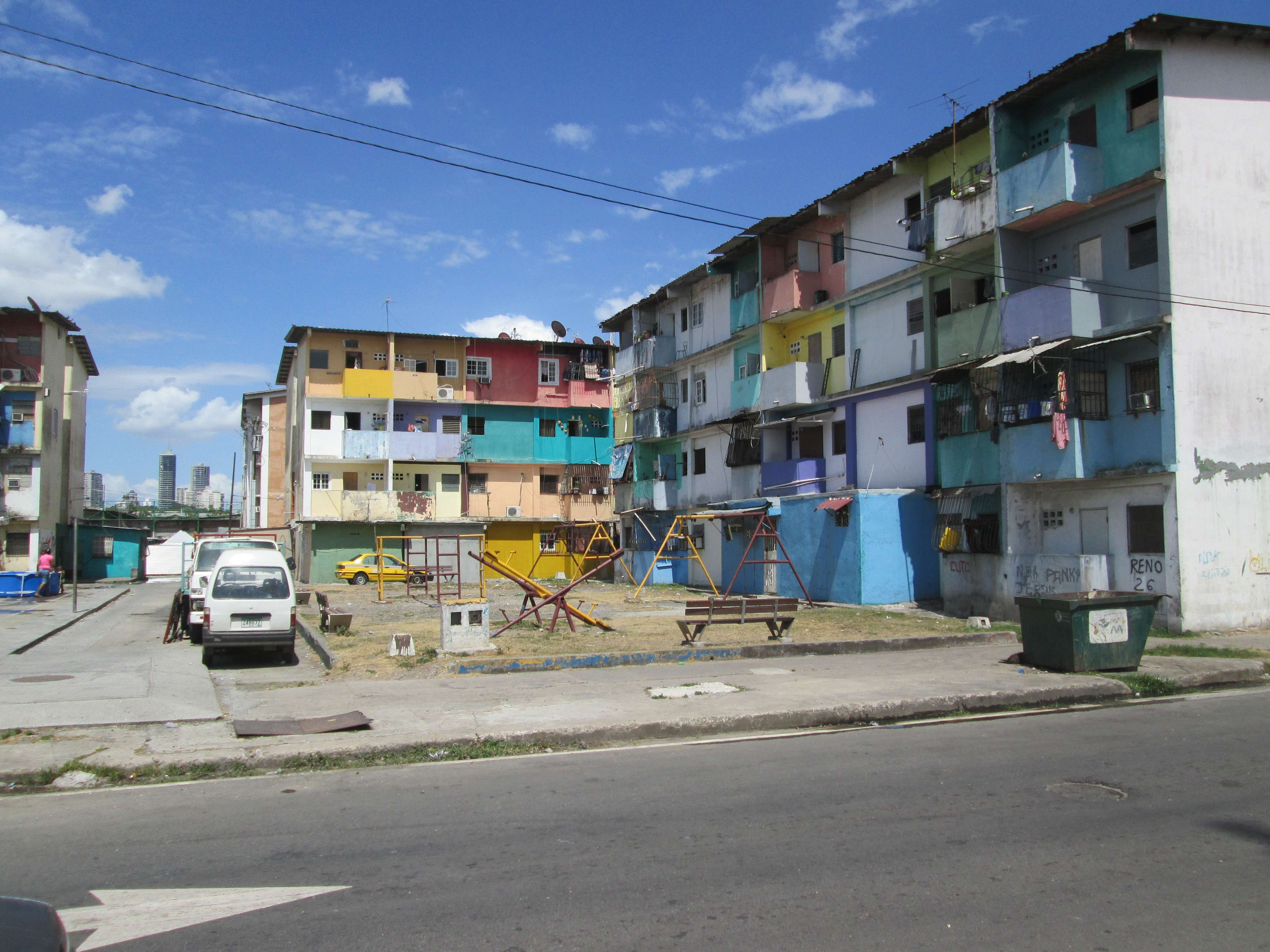 Colorful apartment blocks in Panama City