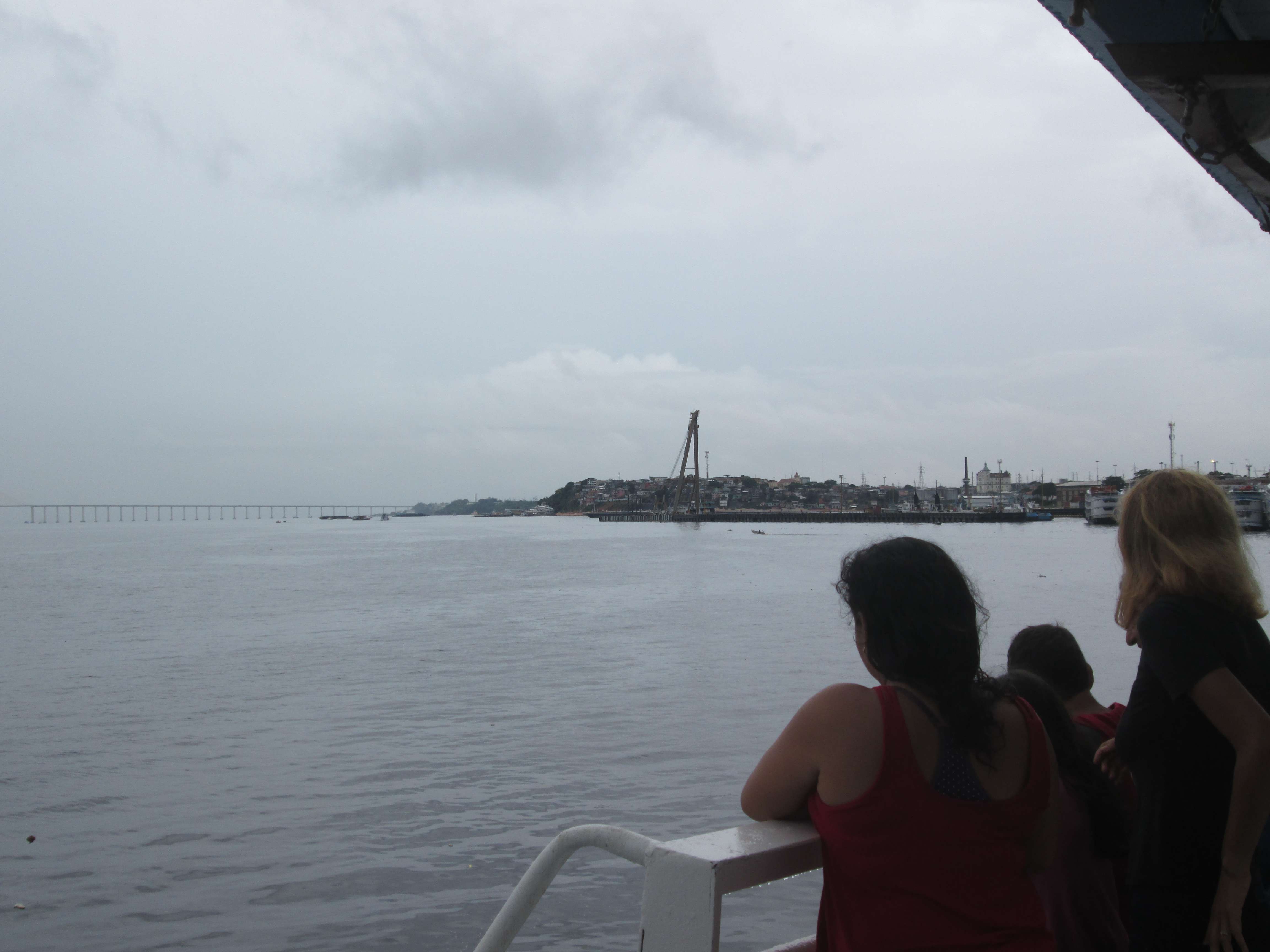 Looking back at Manaus as the boat departs