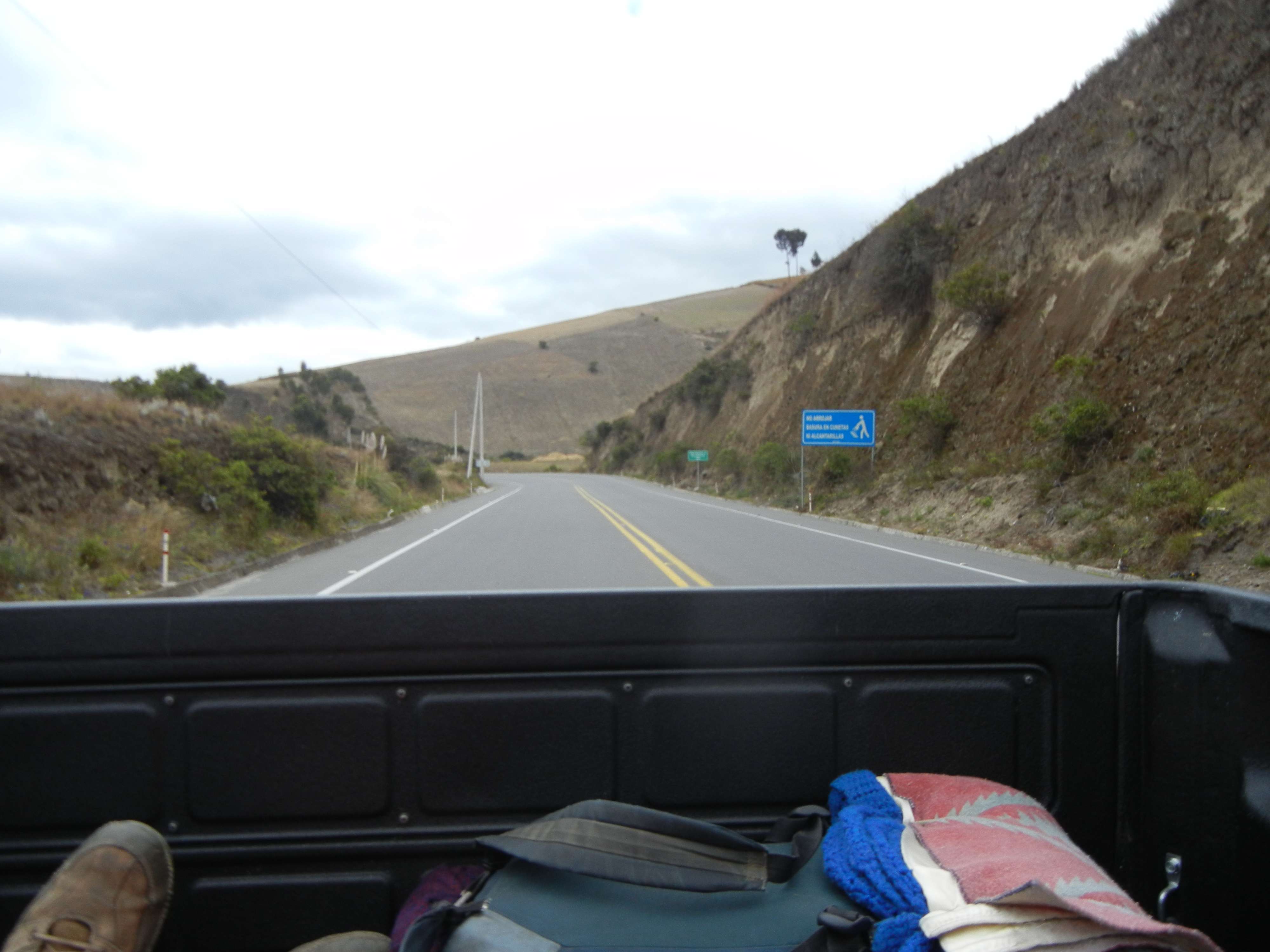View from the back of the pickup truck